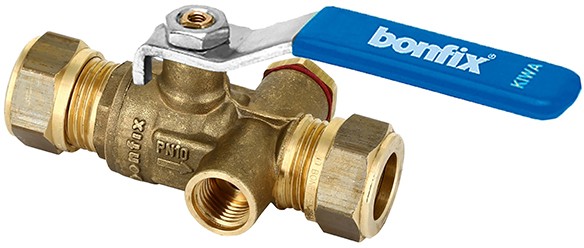 Bonfix Compression fitting - valve - 15mm - Brass