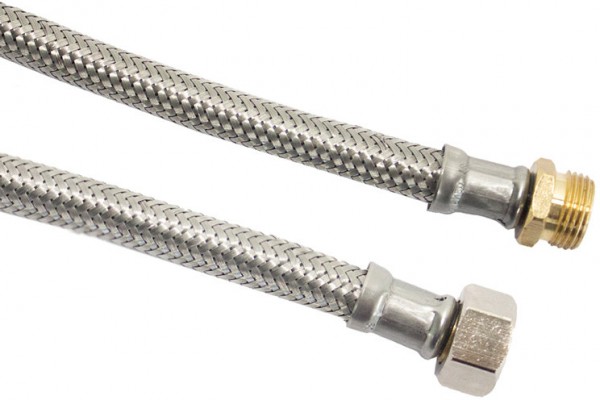 Flexible connecting hose - SS woven - female thread x male thread - 1/2" - DN13 - length 50cm