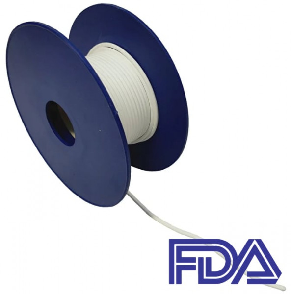 Rubber Rondsnoer Silicone (VMQ) 60 - 2mm FDA USP transparant - (Per Meter)