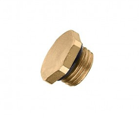 Bonfix Compression fitting - cover plug 1/4" with integrated o-ring for stop valve - Brass