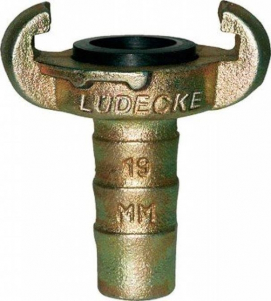 LÜDECKE Aircoupling/clawcoupling - with Hosetail - 13 mm
